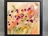 PURPLE POPPIES SWAYING' a composition of wild flowers by Julie Ann Scott, oil on canvas, sold Jul 2020