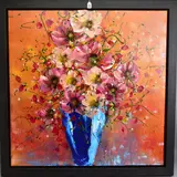 Love is fresh flowers by Clare Sykes, oil on canvas, sold Jul 2020