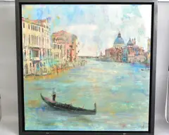 Canalasso by Annie Blanchet Rouze, mixed media on board, sold Jul 2020