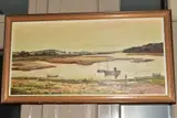 UNTITLED, a coastal landscape by Prudence Turner, oil on board, sold Jul 2020