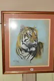 a study of a tiger, signed lower left, dated (19)89, pastel on paper, by Paul Apps, pastel on paper, offered Jul 2020