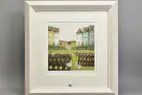 HEN PARTY' a limited edition print 70/195 of houses and chickens by Rebecca Lardner, print, sold Jul 2020