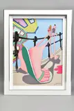 WALKING TALL' a fisheye view of a couple walking along a promenade, a limited edition print 60/195 by Dylan Izaak, print, sold Jul 2020