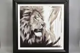LION KING' a limited edition print 48/195, portrait of a male lion by Jen Allen, print, sold Jul 2020