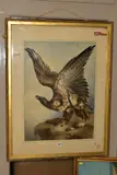 study of an eagle with wings raised whilst perched on an outcrop by William Heath, watercolour, sold Jul 2020