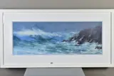 R.S.M.A. (BRITISH CONTEMPORARY), 'Heavy Breakers Off The Point', a stormy coastal by James Bartholomew, pastel on paper, sold Jun 2020