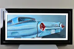Turquoise thunderbird by Roz Wilson, oil on canvas, sold Jun 2020