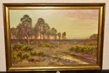 Sunset on a surrey common by James Townsend, oil, sold Jun 2020