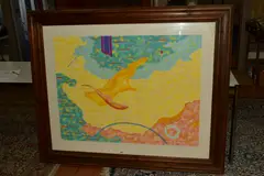 an abstract composition, untitled, initialled and dated (19)97 bottom right by Vanda Harvey, gouache, offered Jun 2020