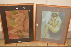 Autumn' and 'summer by Ken Symonds, pastel on paper, offered Jun 2020