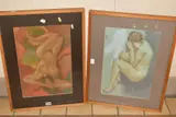 Autumn' and 'summer by Ken Symonds, pastel on paper, offered Jun 2020