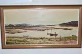 UNTITLED, a coastal landscape by Prudence Turner, oil on board, offered Jun 2020