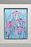 'Four Pink Coneflowers', signed bottom left, acrylic on canvas, by Carl Scanes, acrylic on canvas, sold Jun 2020