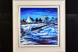 'Winter Sun', a rural winter scene, signed bottom right, by Lynn Rodgie, acrylic on canvas, sold Jun 2020