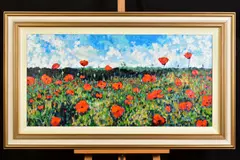 'Poppy Fields in June', a summer landscape, signed bottom by Timmy Mallett, acrylic on canvas, sold Jun 2020