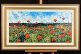 'Poppy Fields in June', a summer landscape, signed bottom by Timmy Mallett, acrylic on canvas, sold Jun 2020