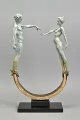 'Unity', a bronze sculpture of male and female figures, 73/95m with by Carl Payne, bronze, sold Jun 2020