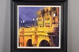 Lamps on the bridge ii by Peter J. Rodgers, watercolour on paper, sold May 2020