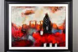 Urban perception iii by John and Elli Milan, mixed media on board, sold May 2020