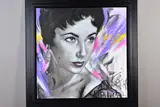 Elizabeth taylor iii by Jen Allen, acrylic on canvas, sold May 2020