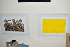 a Limited Edition print of an abstract study, 35/150, from a member of the Madi Art movement by André Stempfel, print, sold May 2020