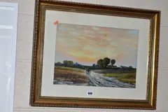 The wayfarers, cannock chase by Henry Valter, watercolor, sold May 2020