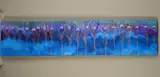'Peacock Feathers', an early example of Darlingtons work, acrylic by Kerry Darlington, acrylic on canvas, sold Apr 2020