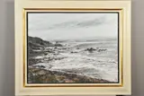 'Stormy Off Anglesey', a coastal landscape, oil on board, by David Porteous-Butler, oil on board, sold Apr 2020