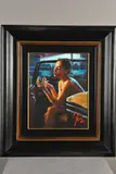 'Darya in a Car with Lipstick', a study of a female figure by Fabian Perez, oil on canvas, sold Apr 2020