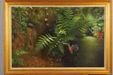 'Kingfisher', a male Kingfisher bringing a fish back to a by Barbara Mitchell, oil on board, sold Apr 2020