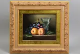 a still life study of fruit and a German hock glass, oil on by Brian Davies, oil on canvas, sold Apr 2020