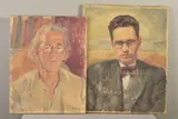 a head and shoulders portrait of a male figure, signed and by Michael Gilbery, oil on canvas, sold Apr 2020