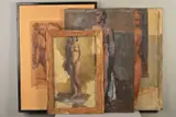 'Nude Study', a pencil and charcoal study, signed and dated ( by Michael Gilbery, pencil and charcoal, sold Apr 2020