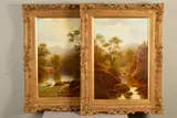 'On The Lledr, North Wales' and 'On The Conway, North Wales', by William Mellor, oil, sold Apr 2020