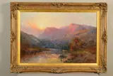 'Cader Idris N. Wales', cattle watering at sunset, oil by Alfred Fontville de Breanski, oil on canvas, sold Apr 2020