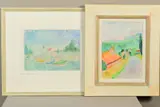 'Honfleur', fishing boats in the harbour, watercolour and pencil on by Adrian Ryan, watercolour and pencil on paper, sold Apr 2020
