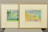 'Vines and Olives, Tuscany', an Italian landscape, watercolour by Adrian Ryan, watercolour and pencil on paper, sold Apr 2020