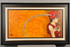 'Feather in Her Cap', a limited edition print on board, hand by Todd White, print on board, sold Apr 2020