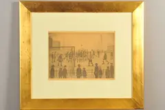R.A, (BRITISH 1887-1976), 'The Football Match', a monochrome limited edition print, by L. S. Lowry, print, sold Apr 2020