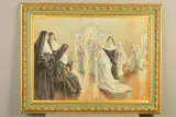 J'Acuse, Mother Superior interviewing a young nun/ by Charles MacIver Grierson, 1920, watercolour, sold Apr 2020