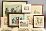mostly 19th Century, four framed, including 'St. Stephen's by Political And Satirical Caricatures, pencil, sold Apr 2020
