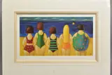 'Beach Babes', a Limited Edition print of figures on a beach, 491/ by Paul Greenwood, print, sold Mar 2020