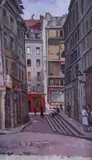 Rue Domat by Clifford Eric Martin Hall, Oil on canvas, sold Jun 2019