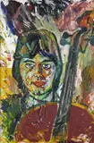 Portrait of Julian Lloyd Webber by John Bratby, Oil on canvas, offered Jun 2019