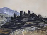 The Village of Vatheia on the Mani Peninsula by Lindy Hamilton-Temple-Blackwood, Marchioness of Dufferin and Ava, 1974, Oil on canvas, sold Jun 2019
