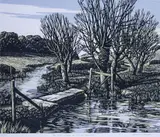 The River Ebble at Fifield Bavant by Howard Phipps, oil, sold Jun 2019