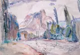 A river landscape in ItalySigned by Leon Underwood, Watercolour, offered Jun 2019