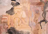 The sculptures of Florence, including Michaelanglo~s David and Cellini~s Perseus Signed and dated 1954 Watercolour 27 x 37cm by John Minton, 1954, Watercolour, sold Jun 2019