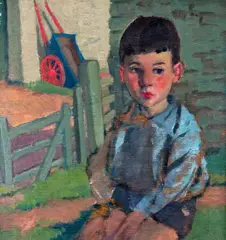 On the Farm by Bernard Fleetwood-Walker, Oil on board, sold Jun 2019