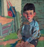 On the Farm by Bernard Fleetwood-Walker, Oil on board, sold Jun 2019